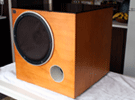 NRP kauri subwoofer - amplified with glass top